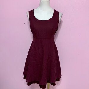 VTG 90’s Elegant Burgundy Sleeveless Mini Formal Dress S